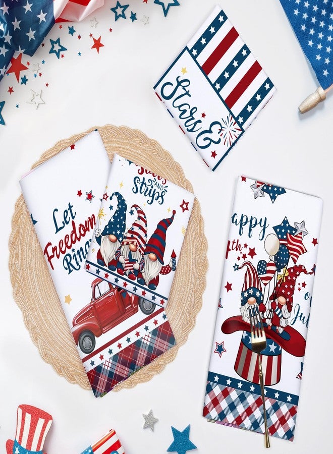 Arquiel 4th of July Patriotic Tea Towels, Cotton Kitchen Towel 18.9 × 27.5 inch, Quick Drying Dish Cloth for Party Anniversary Holiday Decoration Housewarming Gifts - Image 2