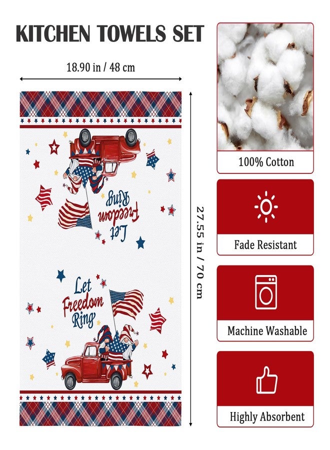 Arquiel 4th of July Patriotic Tea Towels, Cotton Kitchen Towel 18.9 × 27.5 inch, Quick Drying Dish Cloth for Party Anniversary Holiday Decoration Housewarming Gifts - Image 4