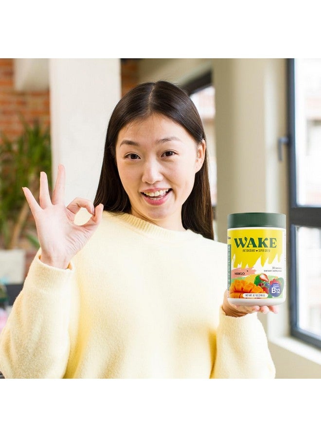 Wake Antioxidant Super Greens, Best Natural Powder Superfood, Spirulina & Chlorella, Vitamin B12, Non-GMO Vegan Drink, Juice & Smoothie Blend, Enzymes, Probiotics, Acai Berry & Camu Camu - Image 2