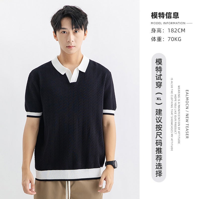 Men's Short Sleeve Polo Shirt Casual Breathable Summer Top - Image 2