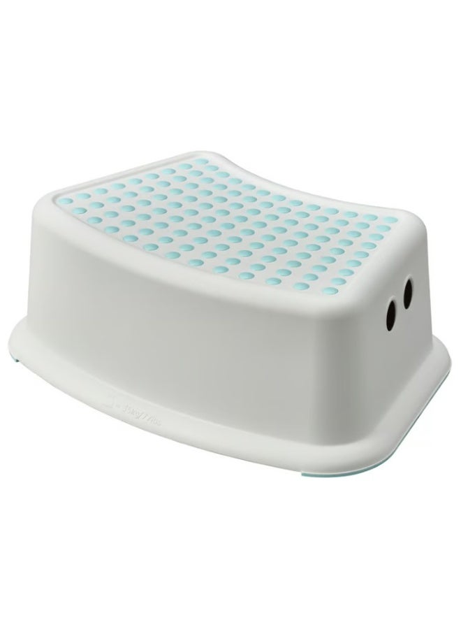 Children's stool, white/turquoise - Image 1