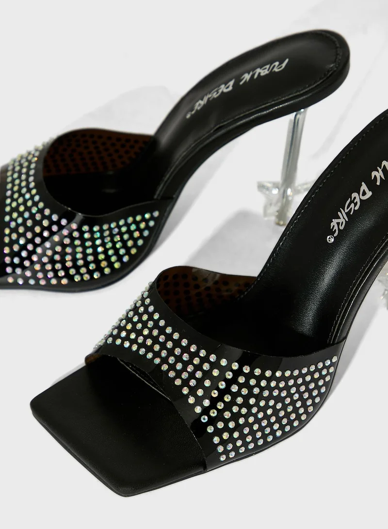 PUBLIC DESIRE One Strap High Heel Sandals