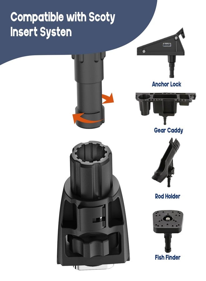 EDSRDPLT 2 PCS 38-8 Gear Head Kayak Track Adapter, Compatible with Scotty Rod Holders, Fish Finders, GoPro & More - Image 4
