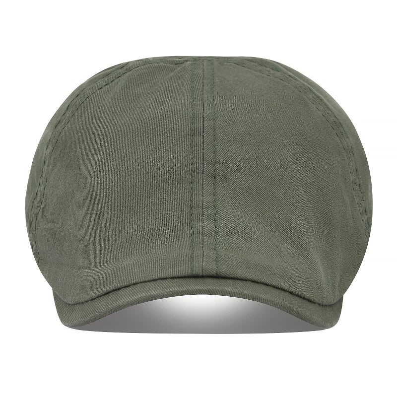 VOBOOM Cotton Flat Cabbie Hat Gatsby Ivy Irish Hunting Newsboy Cap (Army Green) - Image 2