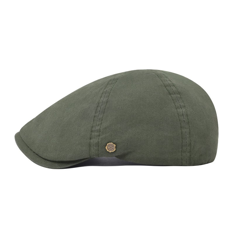 VOBOOM Cotton Flat Cabbie Hat Gatsby Ivy Irish Hunting Newsboy Cap (Army Green) - Image 3