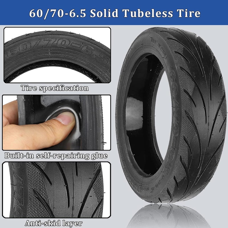 YBang 60/70-6.5 Solid Tubeless Tire with Valve for Segway Ninebot Max G30 Scooter - Image 3