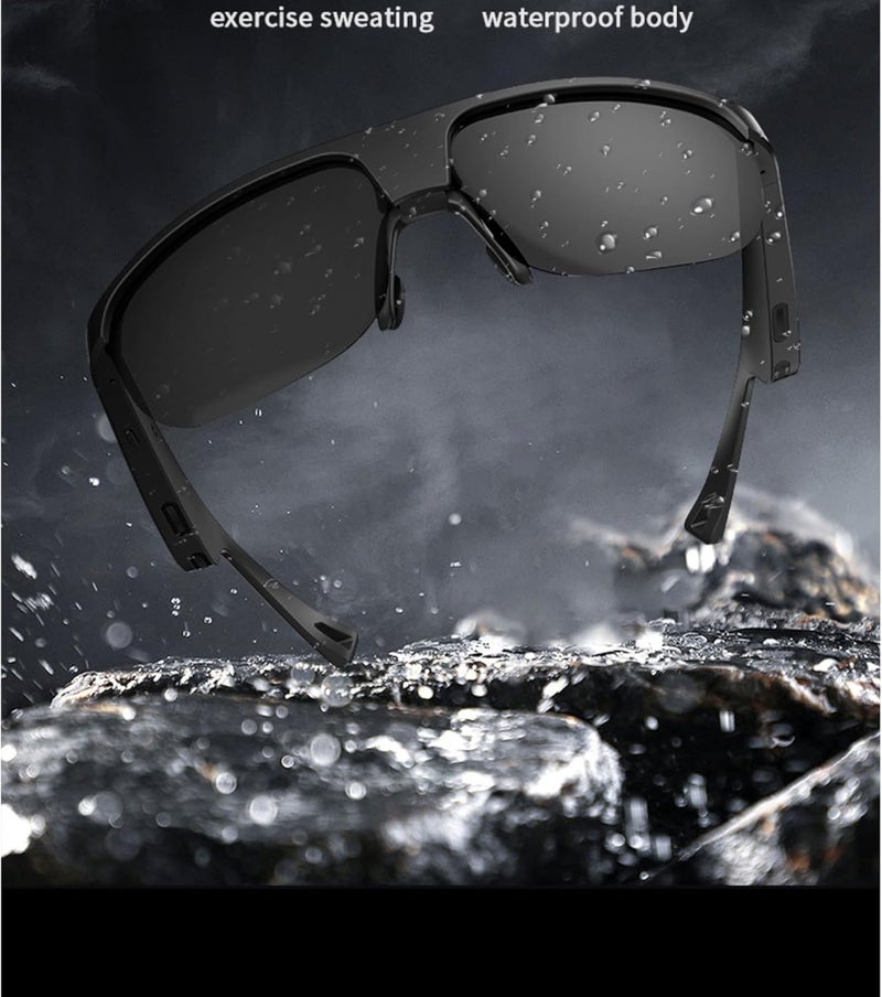 نظارات برو ذكية بلوتوث سماعات الأذن  نظارات شمسية لاسلكية للموسيقى والمكالمات ومساعد الصوت  حماية الأشعة فوق البنفسجية ، ميكروفون تقليل الضوضاء ، صوت مفتوح الأذن للقيادة ، ركوب الدراجات ، الرياضات في الهواء الطلق - Image 2