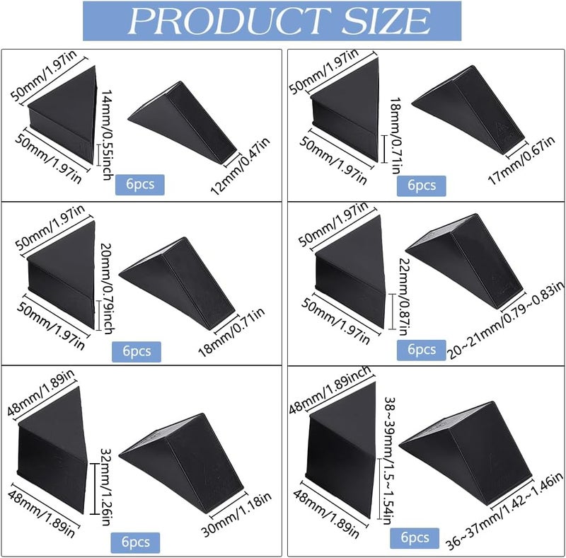 BENECREAT 36Pcs 6 Sizes Triangle Protector Translucent Plastic Corner Guards Covers Proofing Edge Protector for Picture Frame Mirror Ceramic Glass Transparent Protection Black - Image 3