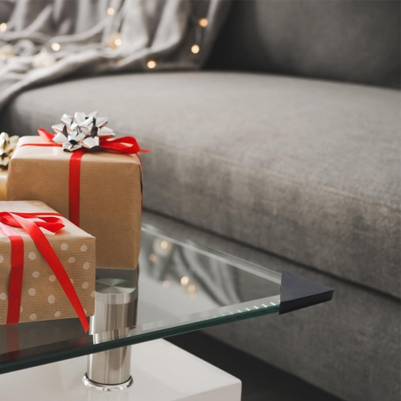 BENECREAT 36Pcs 6 Sizes Triangle Protector Translucent Plastic Corner Guards Covers Proofing Edge Protector for Picture Frame Mirror Ceramic Glass Transparent Protection Black - Image 5