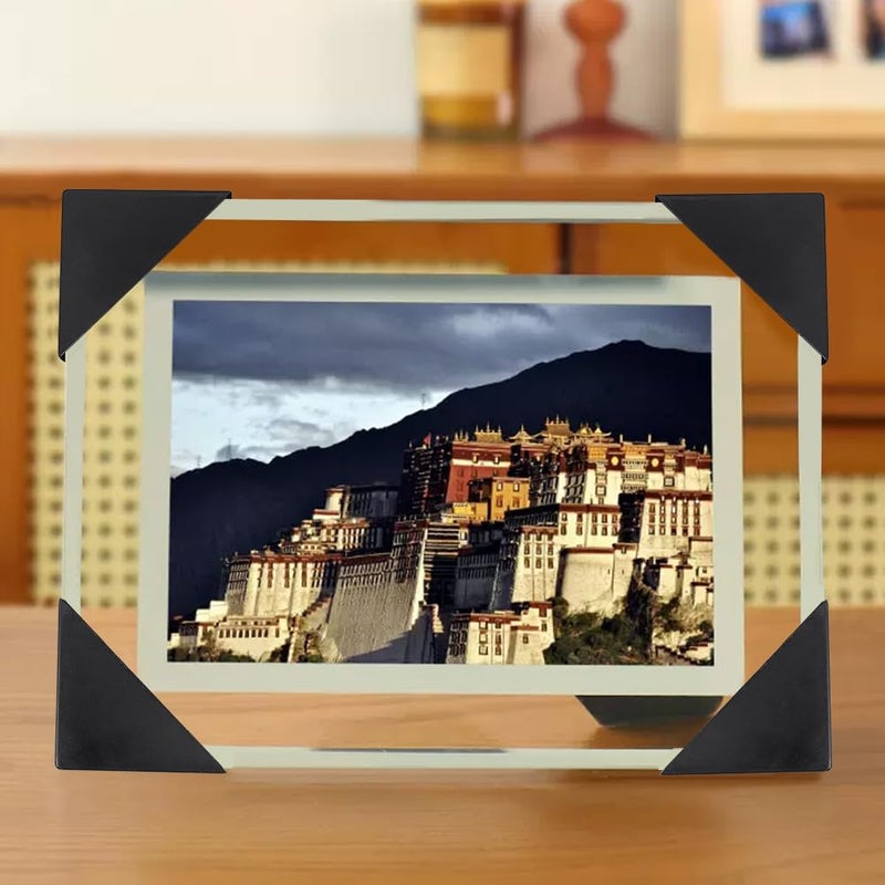 BENECREAT 36Pcs 6 Sizes Triangle Protector Translucent Plastic Corner Guards Covers Proofing Edge Protector for Picture Frame Mirror Ceramic Glass Transparent Protection Black - Image 4
