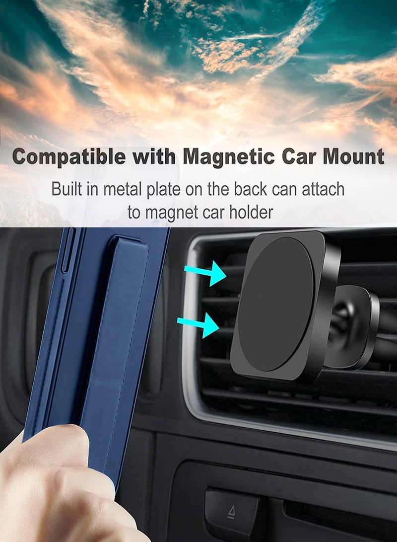 Wtech vivo V40 Lite (IDN) 5G 2024 Hand Grip Foldable Magnetic Kickstand Wrist Strap Finger Grip with Built-in Iron Case Cover - Navy Blue - Image 3