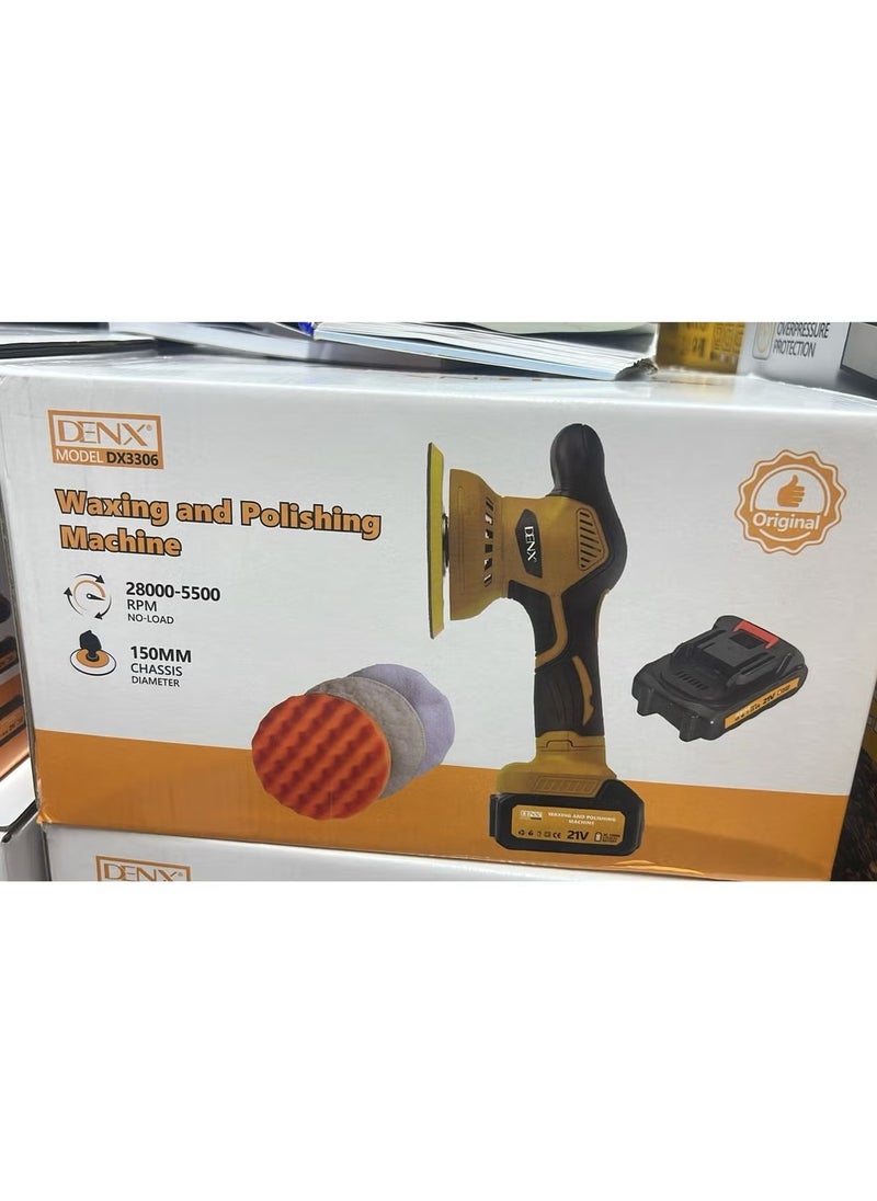 Denx - Car Waxing And Polishing Machine Detachable Handle Home DIY Waxing Polishing Sponge Pads Kit for Car Floor Furniture Polishing Sanding - Image 1