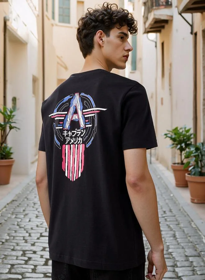 Splash FAV Avengers Print T-shirt with Crew Neck