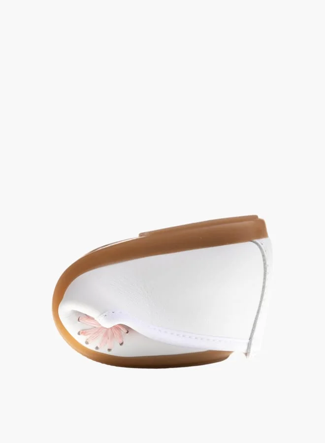 Pablosky Girls Floral Slip-On Ballerina School Shoes