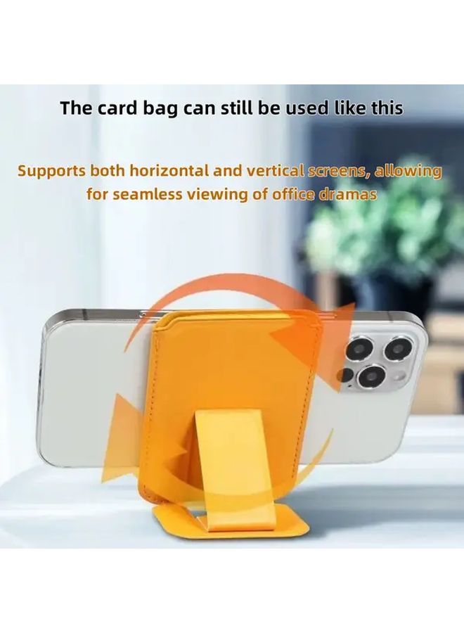 Black Universal Magnetic Wallet Case With Adjustable Stand Holds 4 5 Cards For iPhone 17 16 15 14 13 12 11 - Image 4