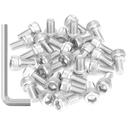 Sutemribor 35 Pieces M6 x 10mm Socket Head Cap Screws, Thread Pitch 1.0mm, Sutemribor M6 Screws, 304 Stainless Steel, Fully Threaded, Silver - Image 1