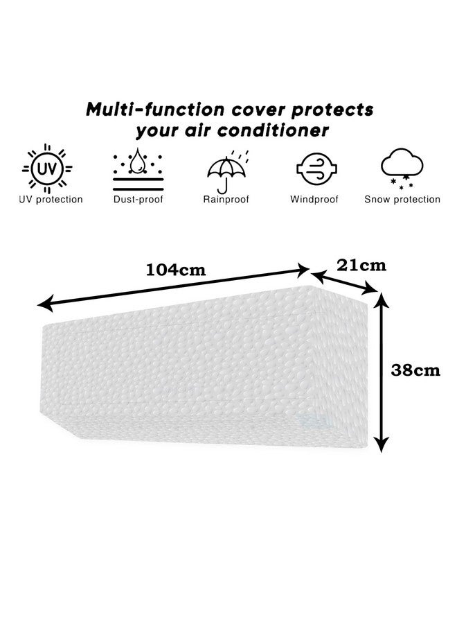 Kuber Industries AC Cover | PVC Stone Design AC Cover | AC Cover for Indoor | Dustproof AC Cover | Waterproof AC Cover | 1.5 Ton Ac Cover | White - Image 3