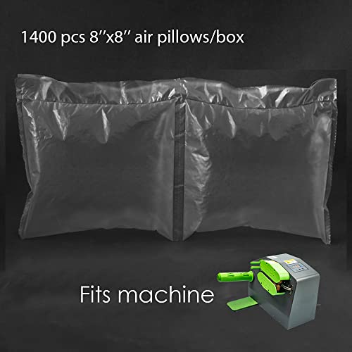 LDS Industry 1 Roll 1400 pcs 8"x8" 918ft Air Pillow Film for Air Pillow Machine, Clear Plastic Bubble Wrap, Medium to Heavy Duty Use - Image 2