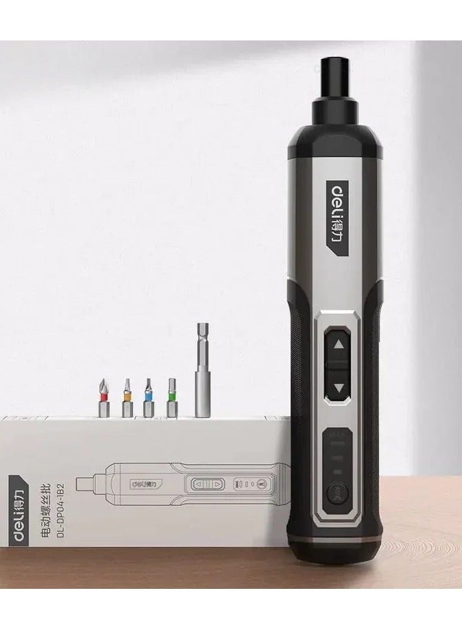 Deli Electric Screwdriver 4V Lithium Battery 2000mAh 300rpm 5Nm Torque LED Light 3-Speed Adjustment Portable Power Tool Set - Image 1