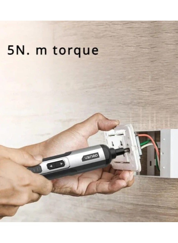 Deli Electric Screwdriver 4V Lithium Battery 2000mAh 300rpm 5Nm Torque LED Light 3-Speed Adjustment Portable Power Tool Set - Image 5