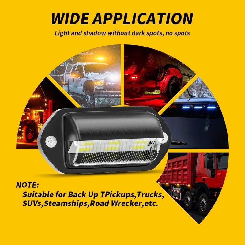 JEDEW 4 PACK License Plate Light, 12V 6-SMD LED License Plate Lamp Taillight for Truck SUV Trailer Van, Step Courtesy Lights, Dome/Cargo Lights - Image 5