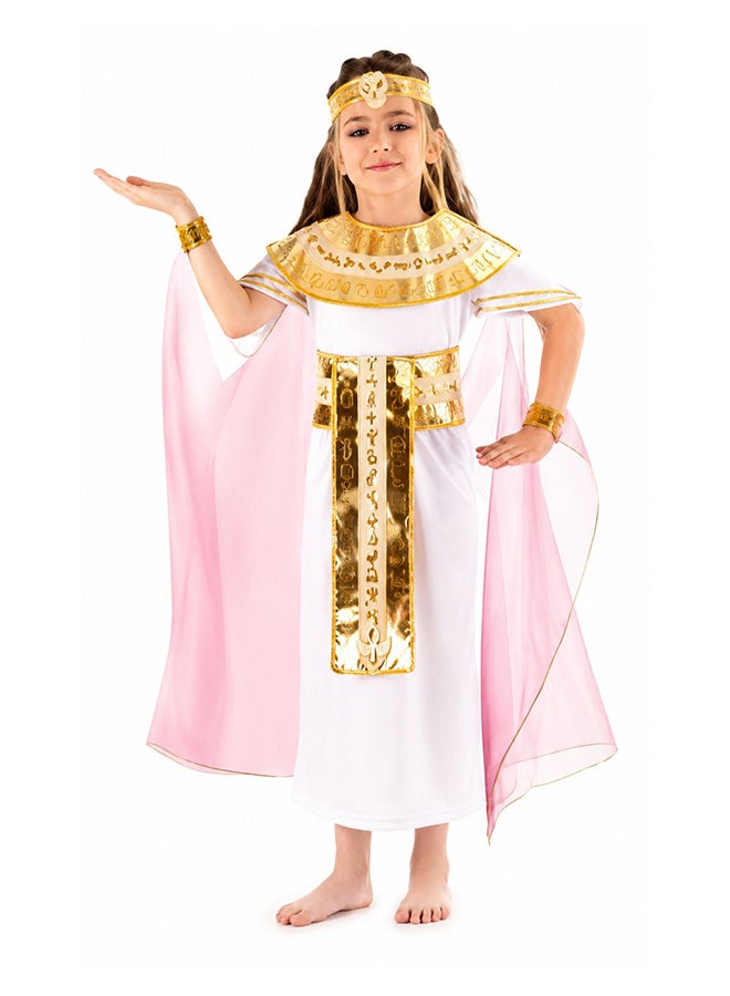 Toy Land Girls Egyptian Queen Costume Set – Ancient Egypt Fancy Dress Outfit with Crown and Wrist Cuffs for girls of age 6 to 7 years - Image 2
