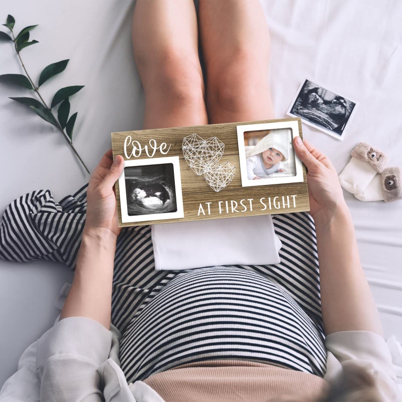 Eurset Baby Sonogram Picture Frame For 3"" X 3"" Ultrasound Photo - Pregnancy Announcements Ideas - Gender Reveal Baby-Shower Gift - New Mom Expecting Parents To Be Keepsake Gifts - Nursery D?Cor - Image 2