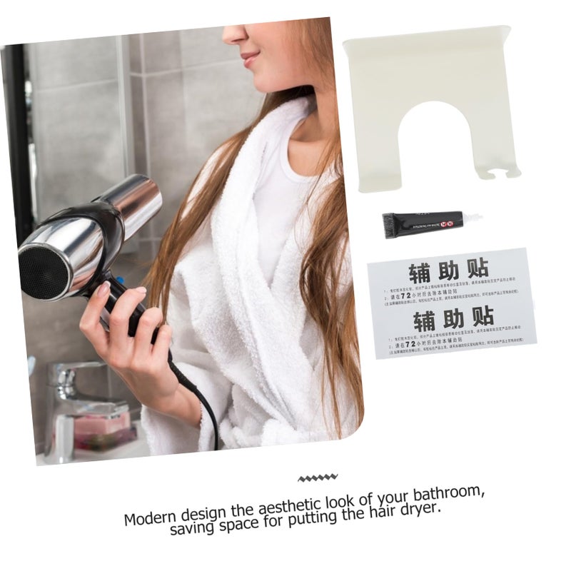 Wall Mounted Hair Dryer Holder Modern Design Space Saving Easy Install Bathroom Storage Organizer - Image 4