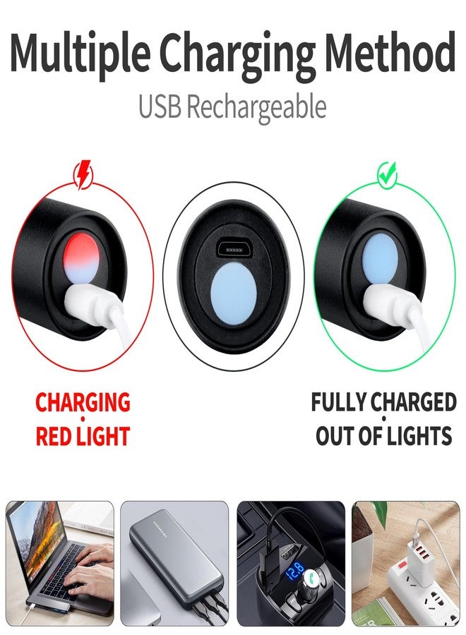 COSMOING UV Flashlight USB Rechargeable, 365nm Black Light (3 PACK), Mini & Powerful Ultraviolet Flashlight Portable Detector for Pet Urine, Cat Dog Stains, Scorpion, Bed Bug - Image 3