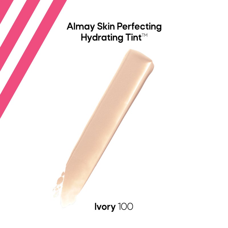 Almay Hydrating Liquid Foundation Tint, Lightweight with Light Coverage, Naturally Dewy Finish, Hypoallergenic, Dermatologist TestedFragrance Free, 100 Ivory, 0.94 fl oz. - Image 2