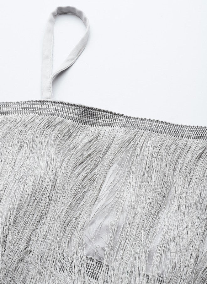 STREET 9 فستان ضيق نسائي بشراشيب - Image 2