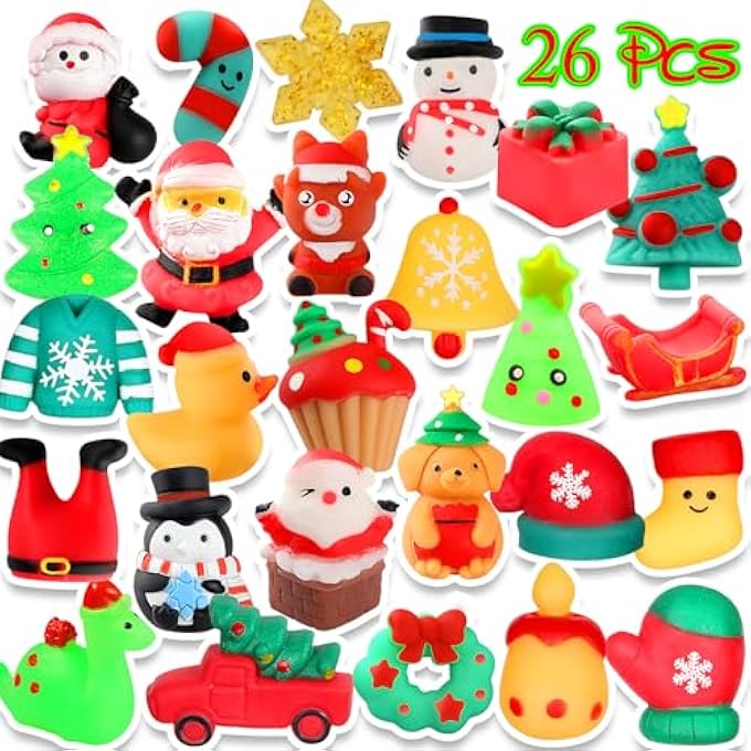 nobasco Squishies, Mochi Squishy Toys - Christmas Kawaii Cat Squishys Slow Rising Animals - Party Favours, Goodie Bag, Birthday Gifts, Mini Squishies Stress Reliever Toy Pack - Image 4