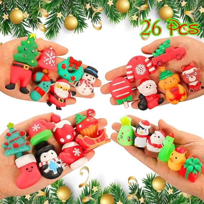 nobasco Squishies, Mochi Squishy Toys - Christmas Kawaii Cat Squishys Slow Rising Animals - Party Favours, Goodie Bag, Birthday Gifts, Mini Squishies Stress Reliever Toy Pack - Image 2