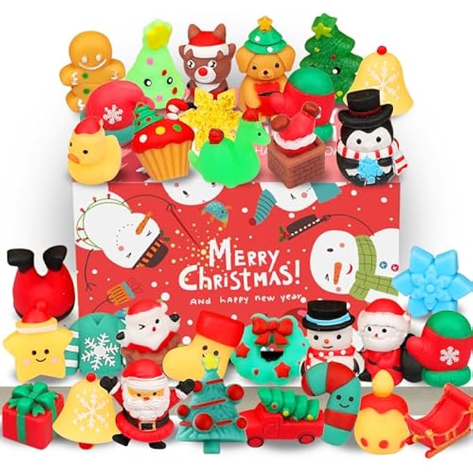 nobasco Squishies, Mochi Squishy Toys - Christmas Kawaii Cat Squishys Slow Rising Animals - Party Favours, Goodie Bag, Birthday Gifts, Mini Squishies Stress Reliever Toy Pack - Image 3