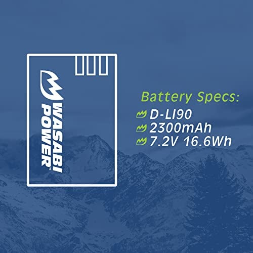 Wasabi Power Battery (2-Pack) and Charger for Pentax D-LI90 and Pentax 645D, 645Z, K-01, K-3, K-5, K-5 II, K-5 IIs, K-7 - Image 4