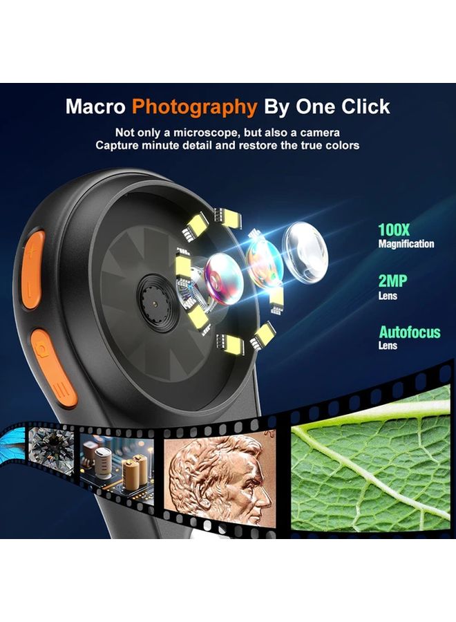 White 2 Inch IPS Portable Digital Microscope 500x Magnification 2MP USB PC Compatible - Image 5