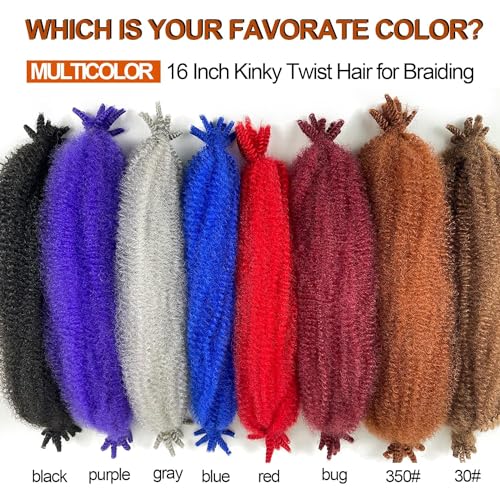Chicmoi Springy Afro Twist Hair 1B/30/27 Ombre Marley Twist Braiding Hair 16 Inch Three Tone Ombre Twisted UP Spingy Afro Twist Braiding Hair 8 Packs Kinky Twist Hair for Locs - Image 5