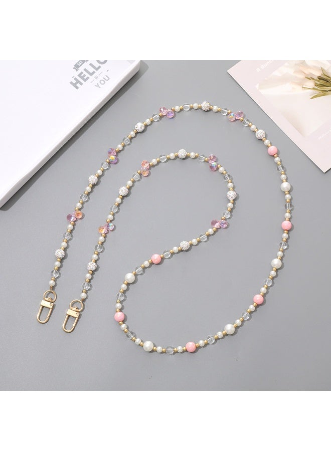 NIBEMINENT Phone Charm/ Chain Strap for Women Girls,K3388 Hand Strung Pearls Cell Phone Case Lanyard Wrist Strap