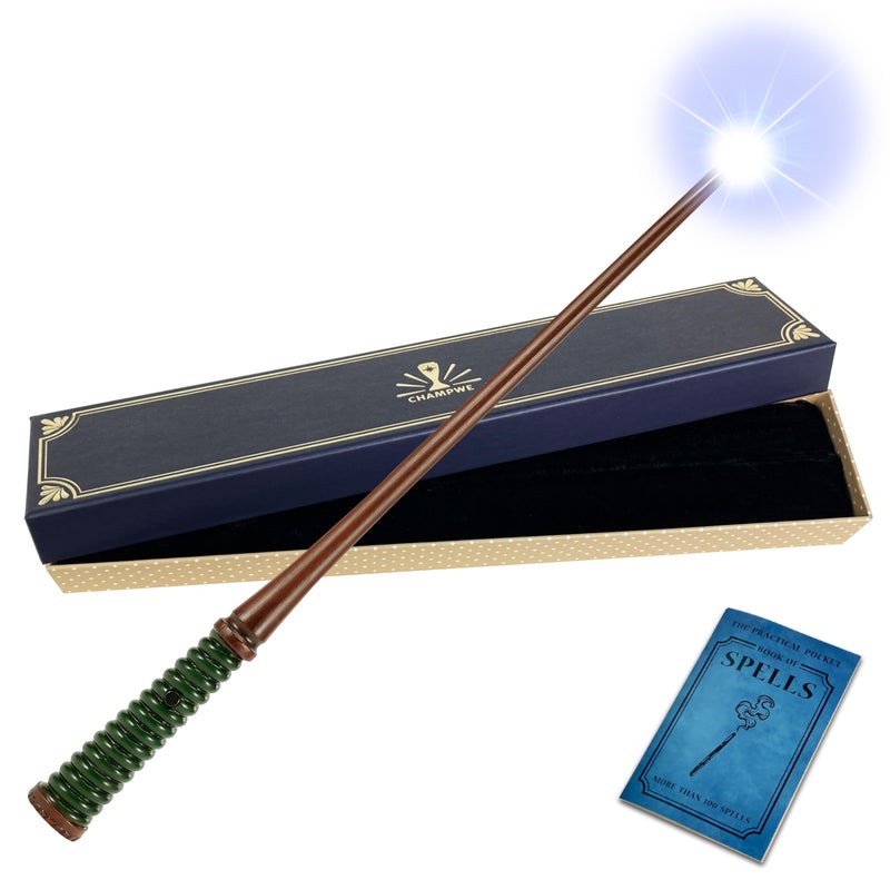 ChampWe Light Up Magic Wizard Wand Rechargeable Illuminating Toy for Kids Witch Collection Cosplay Accessories with Spellbook and Gift Box Spiral - Image 3