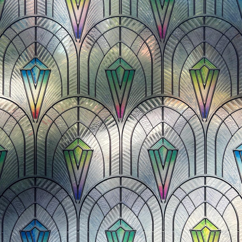 Chicskin 3D Vintage Stained Glass Window Film with Tools, Decorative Window Privacy Film for Room/Door/Home Decor, Peacock Prism, 16.93â€™â€™X78.74â€™â€™(43X200CM) - Image 2