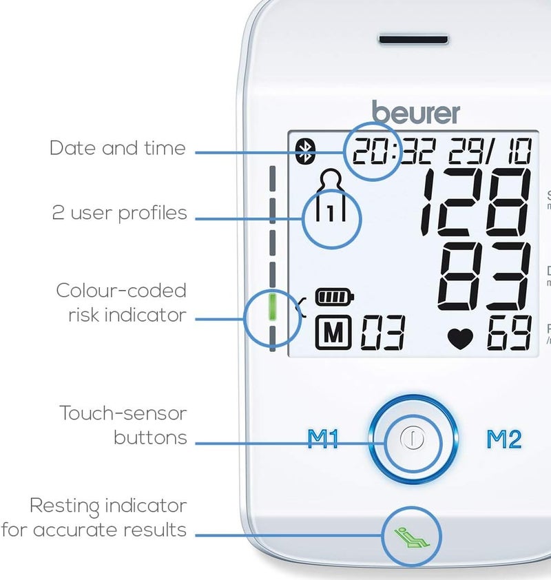Beurer BM85 Upper Arm Blood Pressure Monitor with Bluetooth Smart and Health Manager - Image 3
