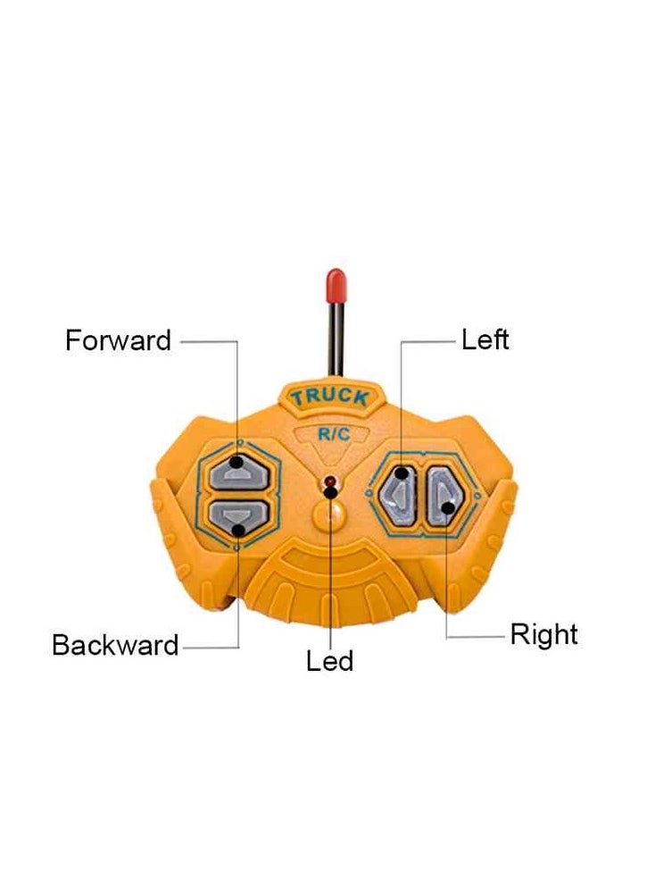 UKR UKR Construction Truck RC | Remote Control Learning & Educational Toy for Kids | Realistic Design, 4 Functions, 27MHz, Lights Up While Driving | Yellow  - Image 3