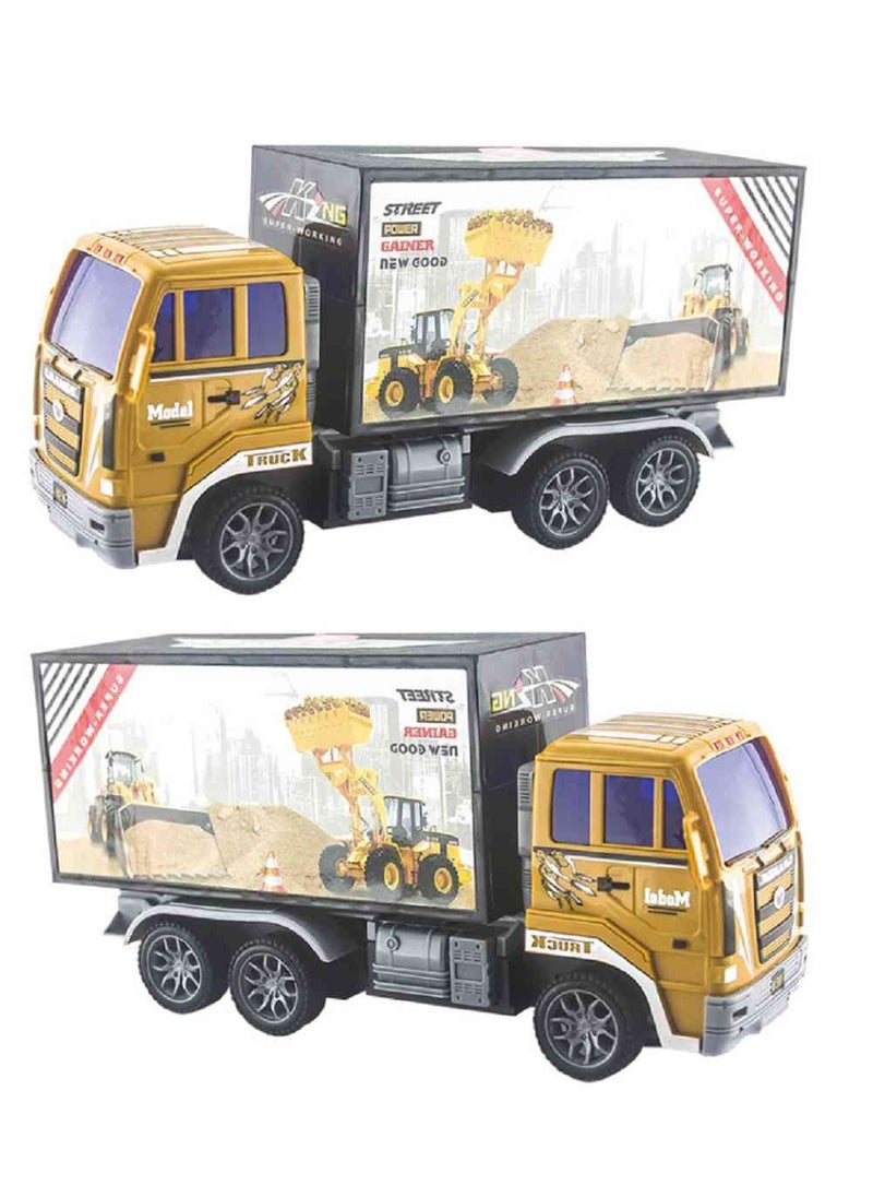 UKR UKR Construction Truck RC | Remote Control Learning & Educational Toy for Kids | Realistic Design, 4 Functions, 27MHz, Lights Up While Driving | Yellow  - Image 2