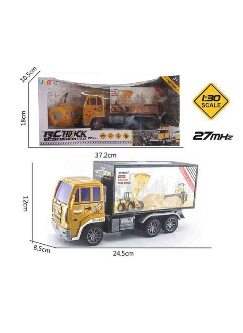 UKR UKR Construction Truck RC | Remote Control Learning & Educational Toy for Kids | Realistic Design, 4 Functions, 27MHz, Lights Up While Driving | Yellow  - Image 5