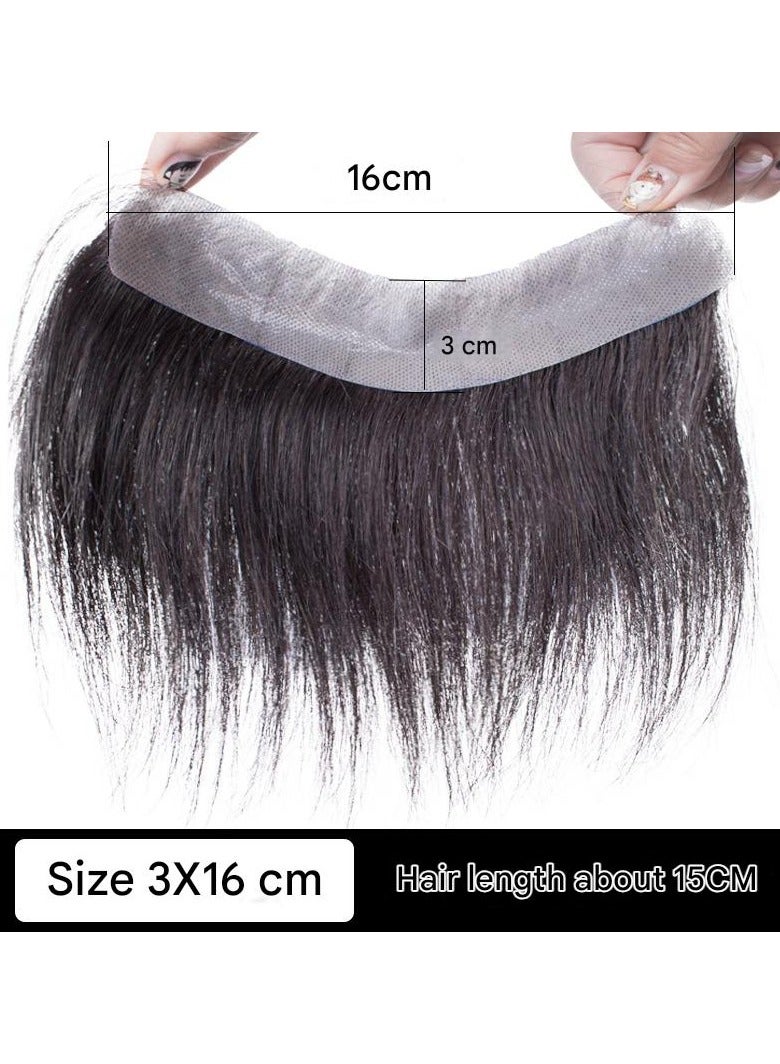 إستيل باروكة شعر الجبهة للرجال، شعر بشري 100%، قطع شعر رجالية من البولي يوريثين، غطاء شعر أمامي لأنظمة استبدال خط الشعر الطبيعي المتراجع - Image 2