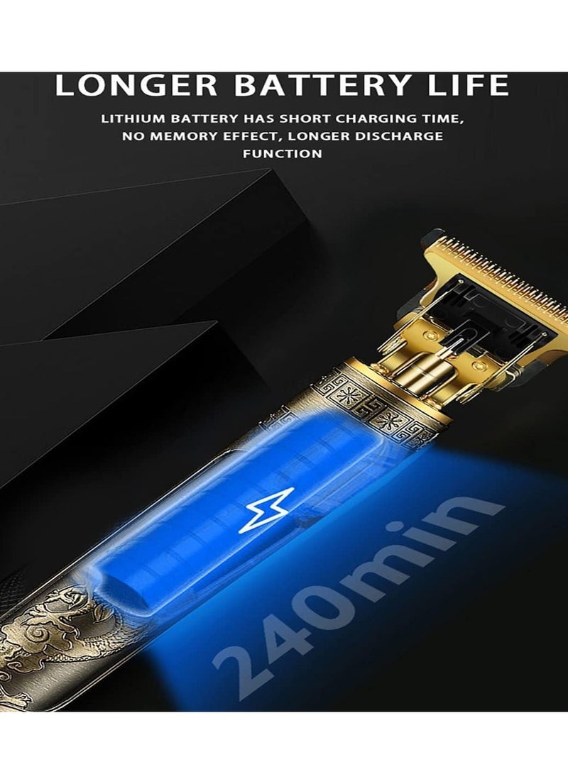 مقصات شعر احترافية للرجال، مقص شعر لاسلكي بدون فراغ، مجموعة قص وتجميل بشفرة T قابلة للشحن، أدوات حلاقة للرجال للاستخدام المنزلي - Image 4