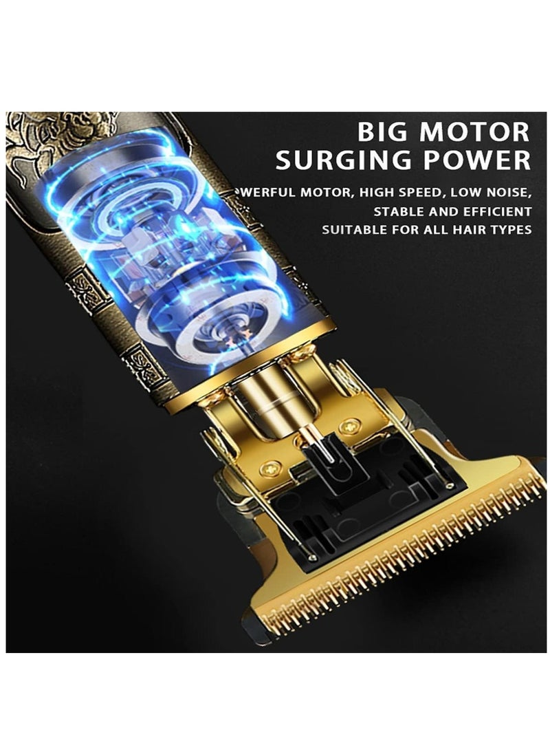 مقصات شعر احترافية للرجال، مقص شعر لاسلكي بدون فراغ، مجموعة قص وتجميل بشفرة T قابلة للشحن، أدوات حلاقة للرجال للاستخدام المنزلي - Image 5