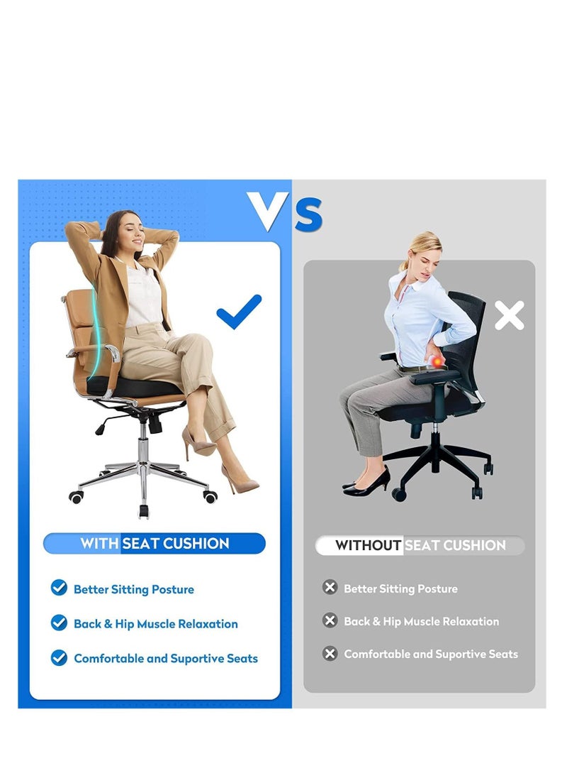 TYCOM Premium Comfort Seat Cushion Non Slip Orthopedic 100% Memory Foam Coccyx Cushion for Tailbone Pain Cushion for Office Chair Car Seat Back Pain and Sciatica Relief Black.  - Image 5