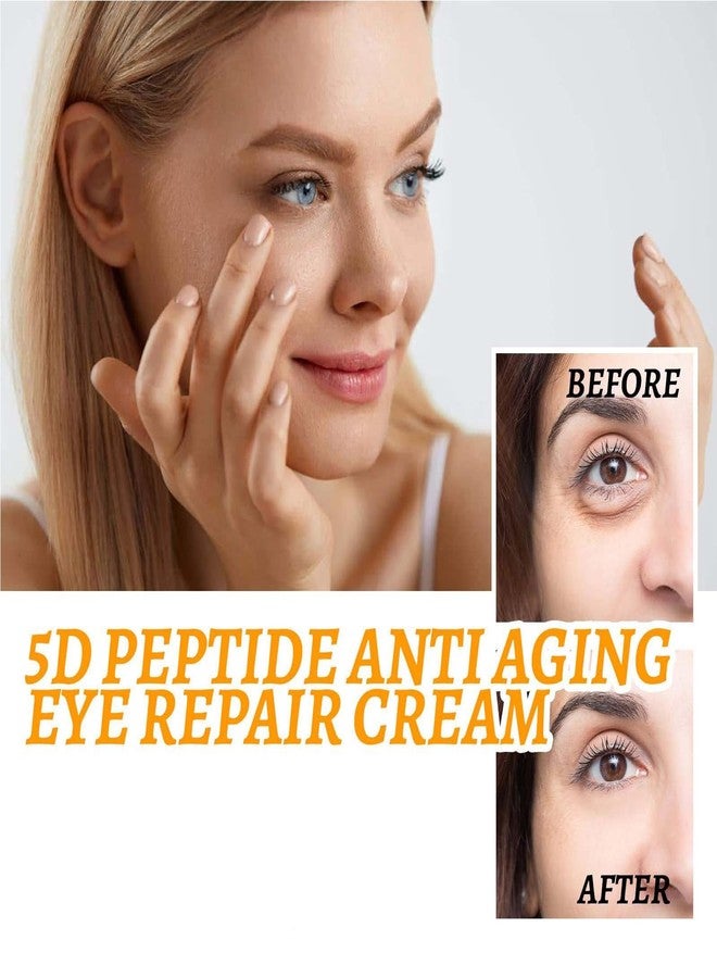 كريم عيون WUEOCU Beauty Crema De Ojos Con Péptidos 5D، كريم عيون بالببتيد 5D، كريم عيون بالببتيد، كريم عيون مضاد للشيخوخة، للهالات السوداء والانتفاخ، يرطب البشرة تحت العينين (عبوتان) - Image 3