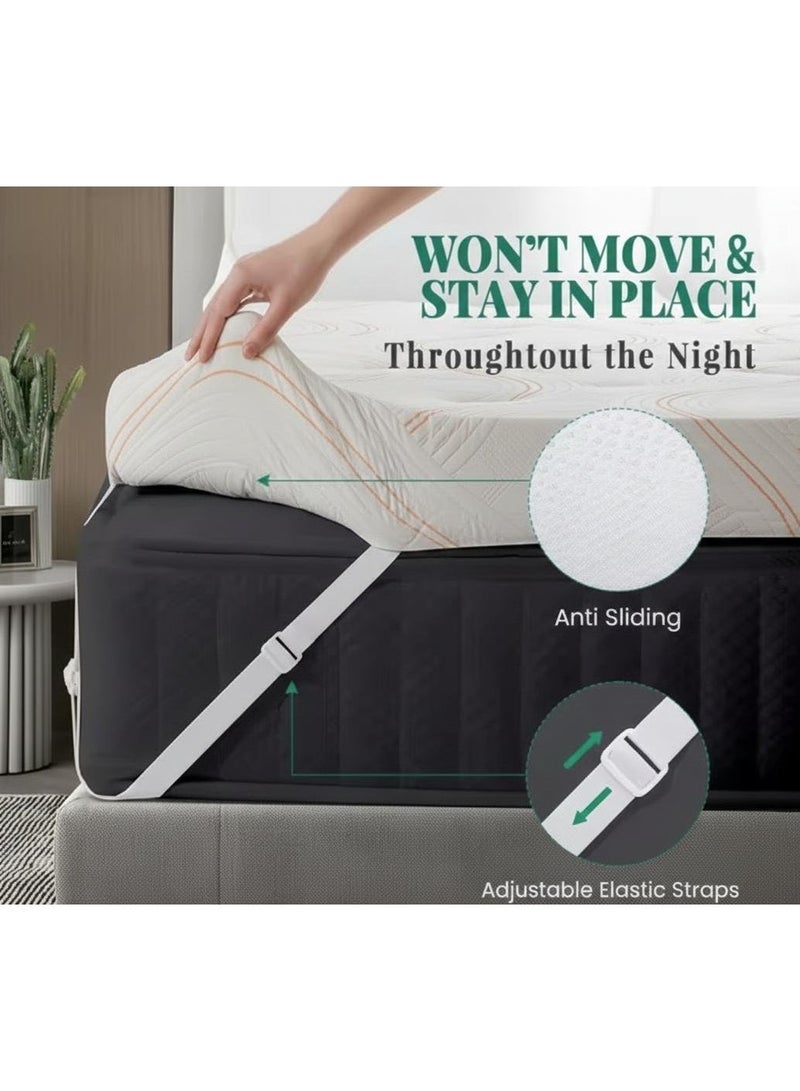 Rexal Home 10 cm Gel-Infused Memory Foam Mattress Topper 150x200 cm – Queen Size Cooling Bed Topper with Removable Washable Cover, Soft Pressure Relief & Support - Image 5